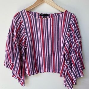 Wide flutter sleeve top